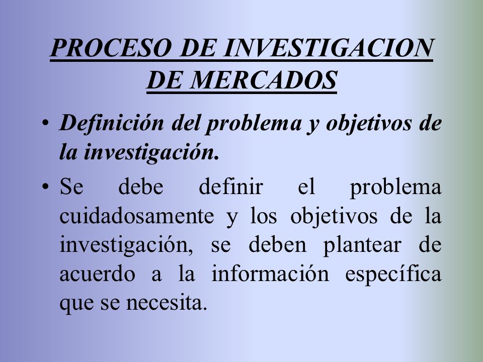 PROCESO DE INVESTIGACION DE MERCADOS