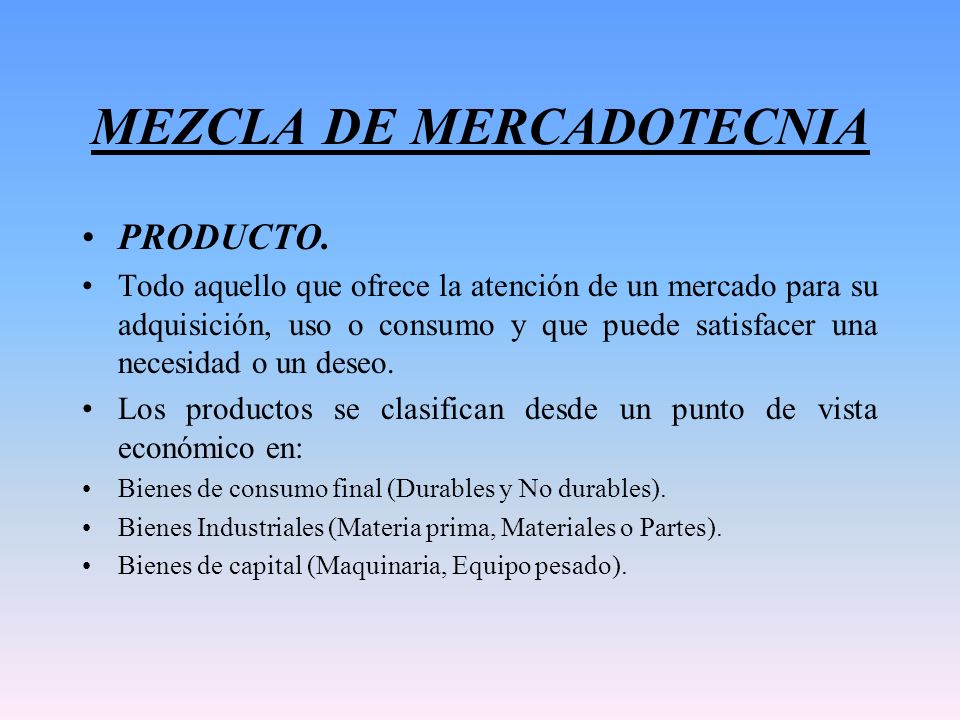 MEZCLA DE MERCADOTECNIA