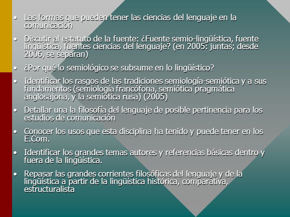 Las formas que pueden tener las ciencias del lenguaje en la comunicación