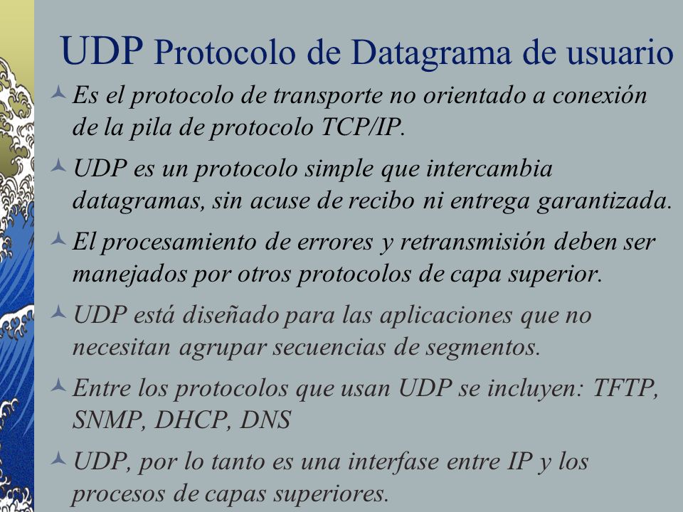 UDP Protocolo de Datagrama de usuario