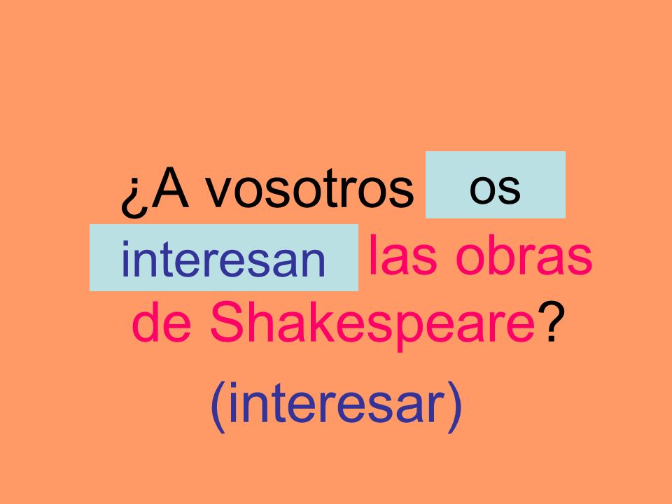 ¿A vosotros ____ ________ las obras de Shakespeare
