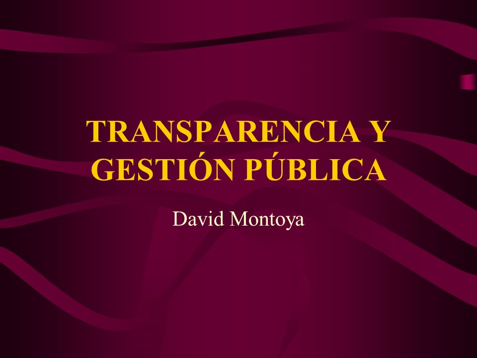 TRANSPARENCIA Y GESTIÓN PÚBLICA