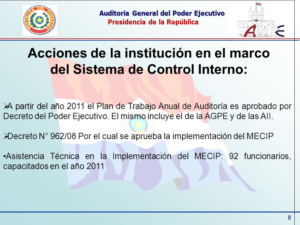 Acciones de la institución en el marco del Sistema de Control Interno: