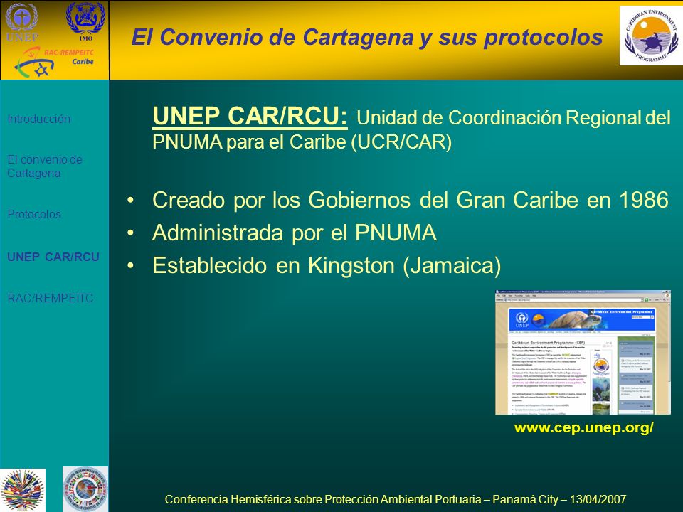 El Convenio de Cartagena y sus protocolos