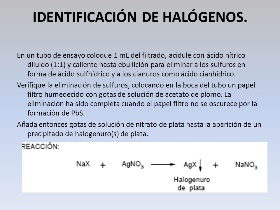 IDENTIFICACIÓN DE HALÓGENOS.
