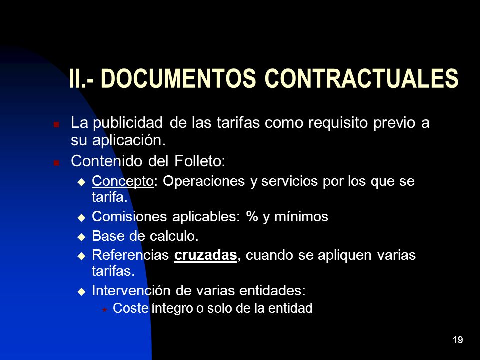 II.- DOCUMENTOS CONTRACTUALES
