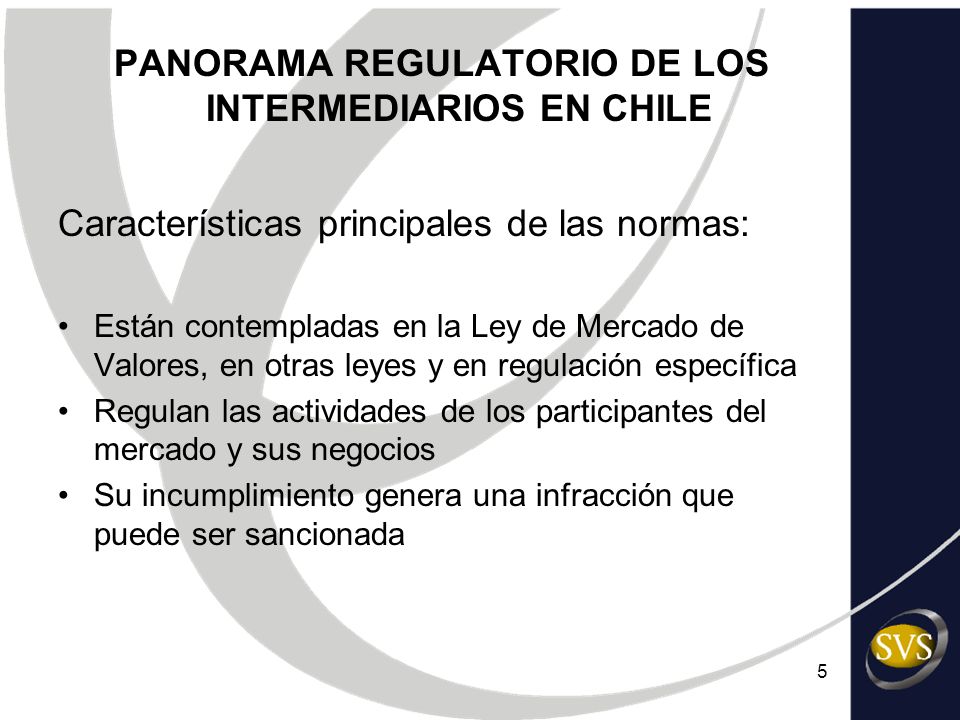 PANORAMA REGULATORIO DE LOS INTERMEDIARIOS EN CHILE