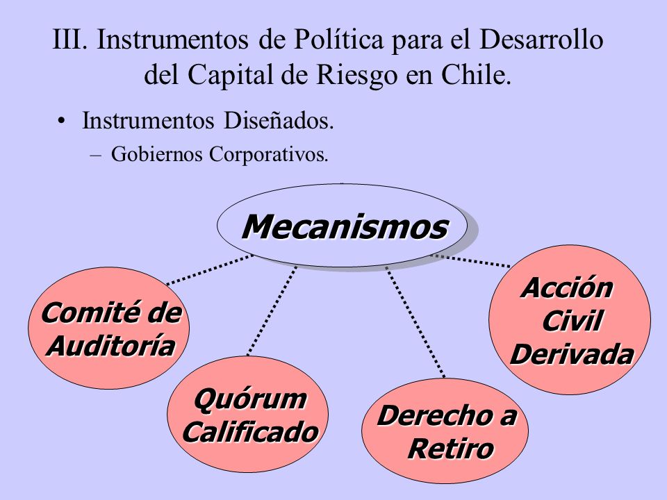 III. Instrumentos de Política para el Desarrollo del Capital de Riesgo en Chile.