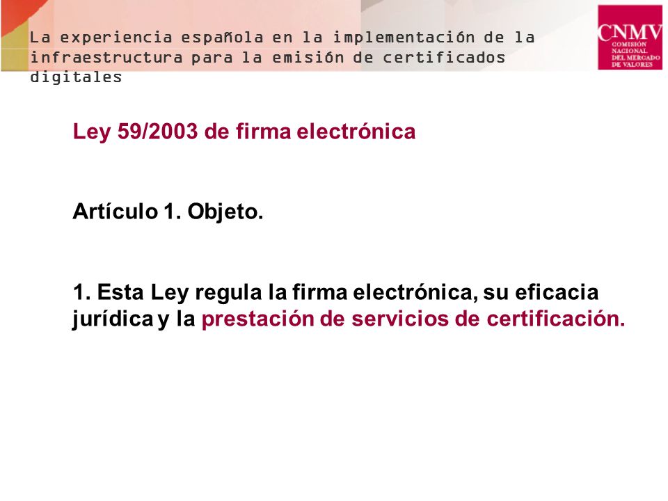 Ley 59/2003 de firma electrónica