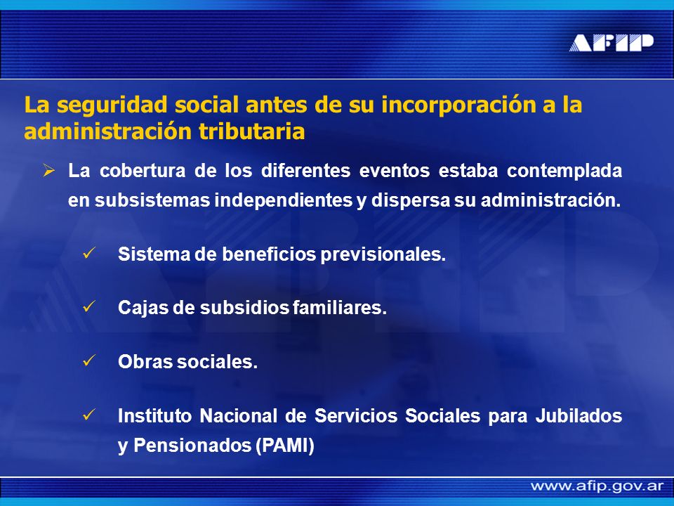 La seguridad social antes de su incorporación a la administración tributaria
