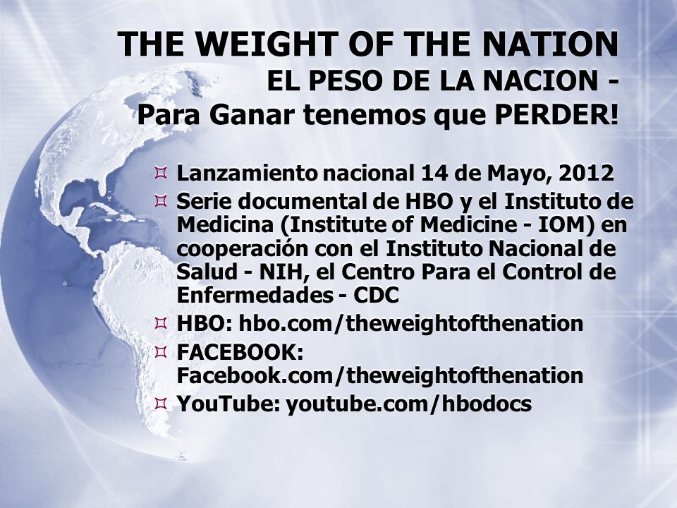 THE WEIGHT OF THE NATION EL PESO DE LA NACION - Para Ganar tenemos que PERDER!