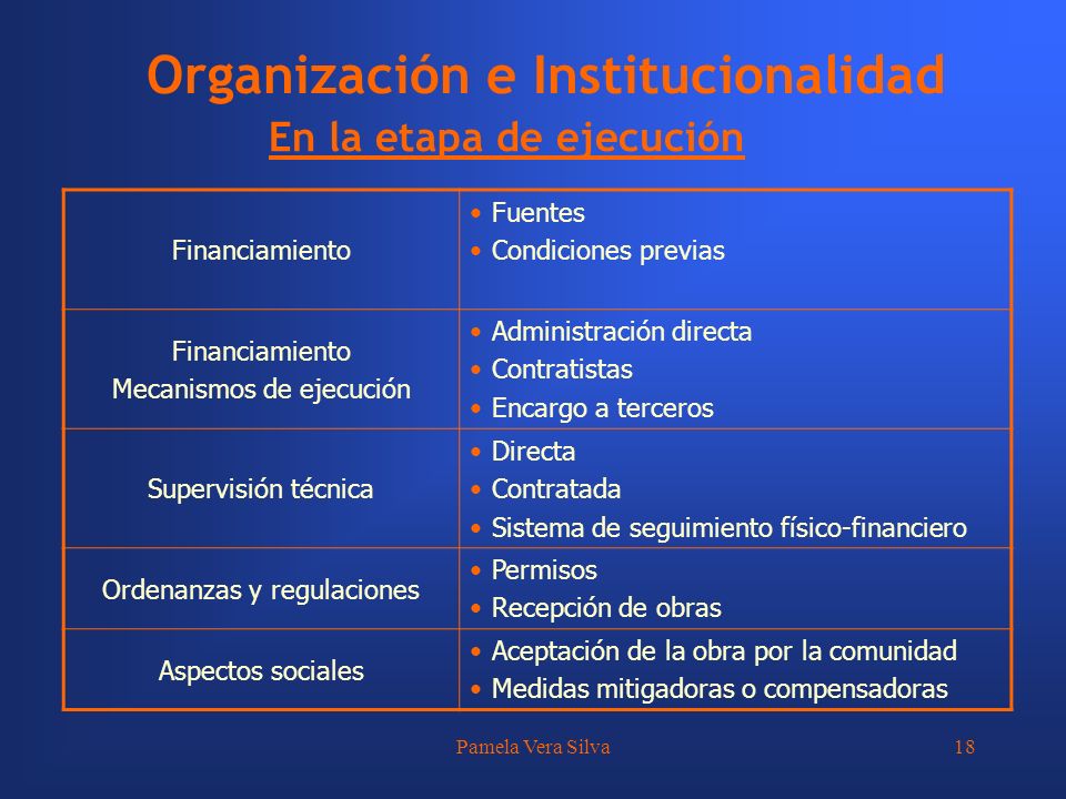Organización e Institucionalidad