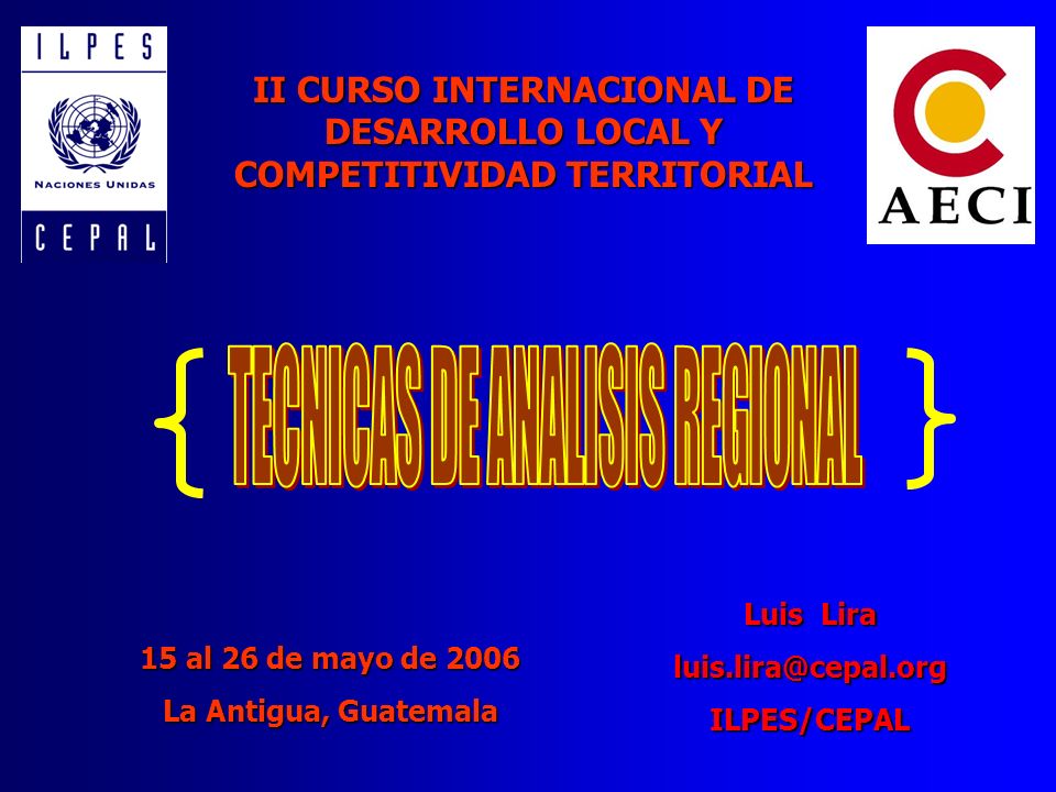 TECNICAS DE ANALISIS REGIONAL