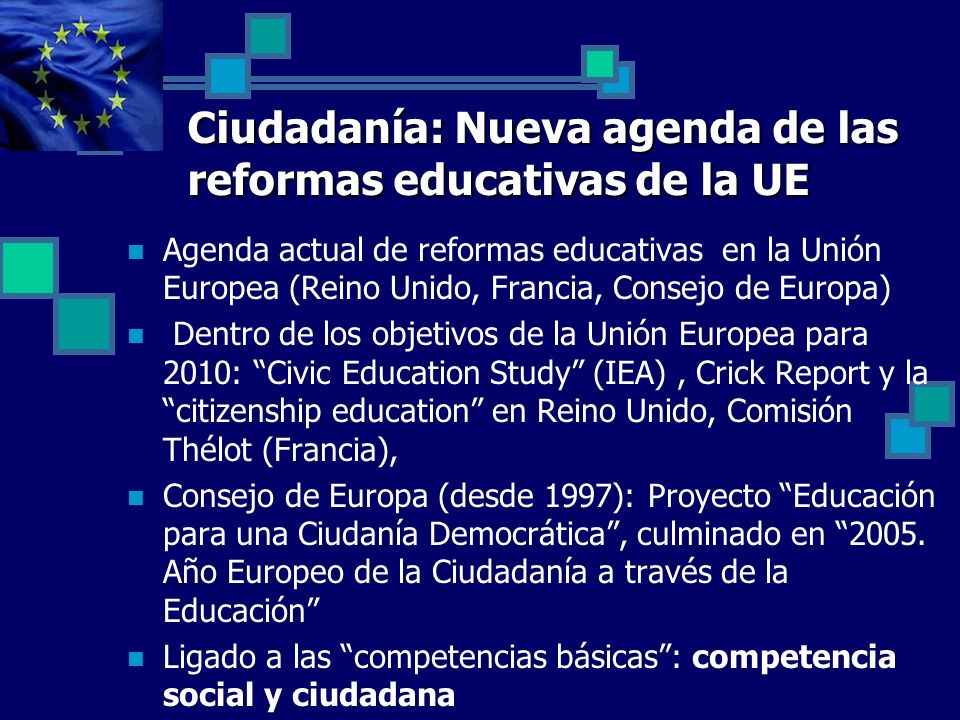Ciudadanía: Nueva agenda de las reformas educativas de la UE