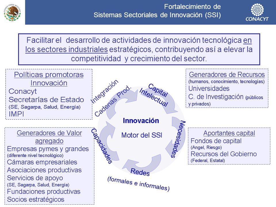 Fortalecimiento de Sistemas Sectoriales de Innovación (SSI)