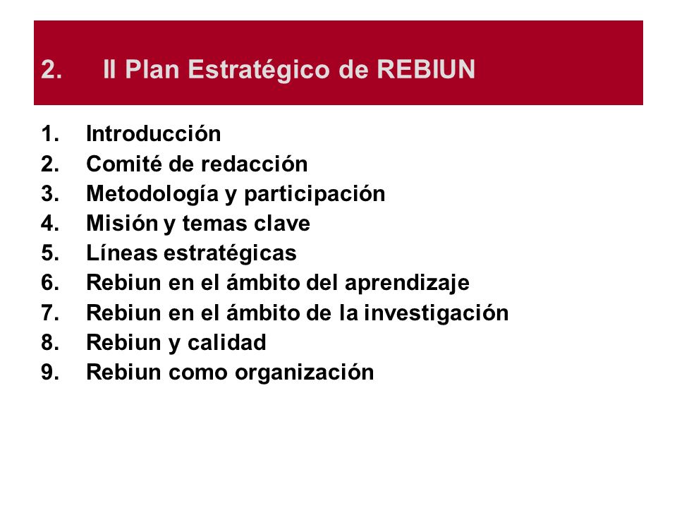 II Plan Estratégico de REBIUN