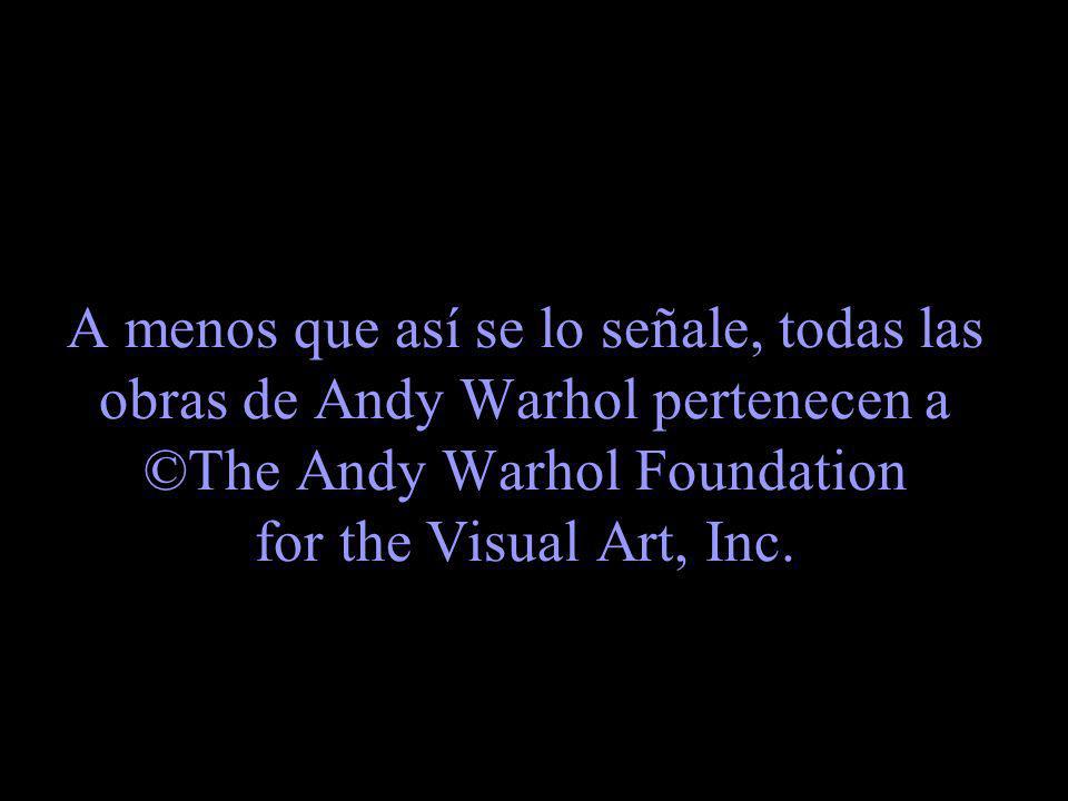 A menos que así se lo señale, todas las obras de Andy Warhol pertenecen a ©The Andy Warhol Foundation for the Visual Art, Inc.
