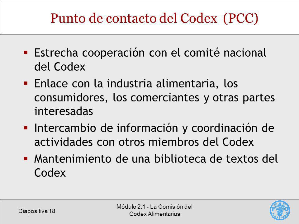 Punto de contacto del Codex (PCC)