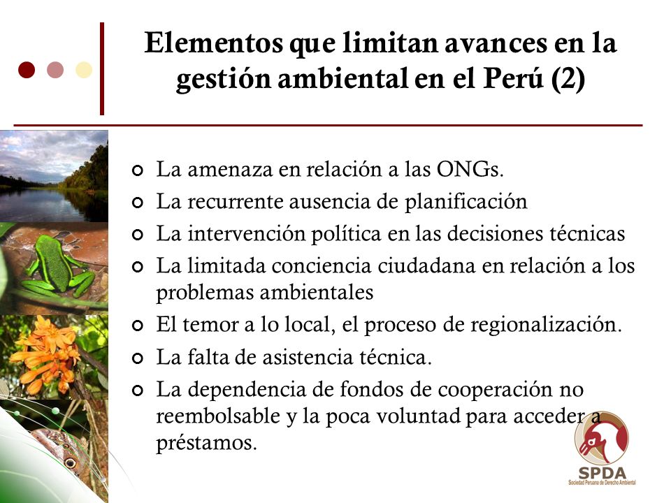 Elementos que limitan avances en la gestión ambiental en el Perú (2)