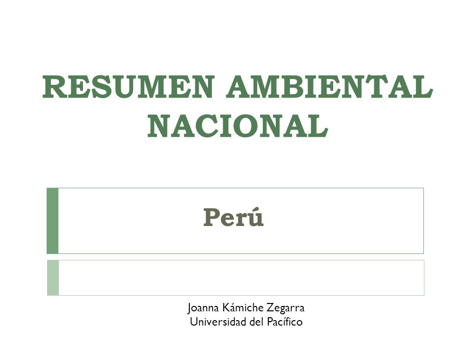 RESUMEN AMBIENTAL NACIONAL