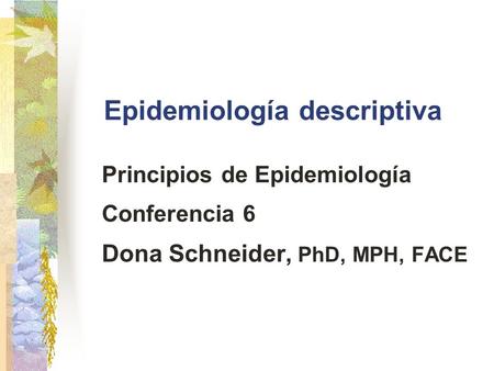Epidemiología descriptiva