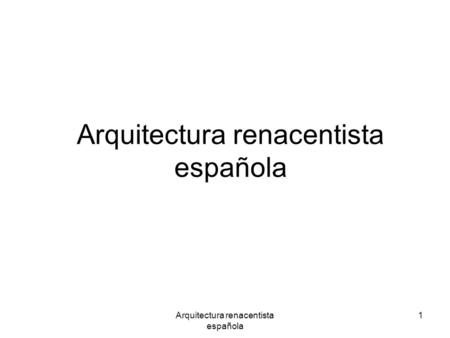 Arquitectura renacentista española