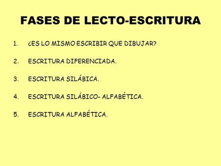 FASES DE LECTO-ESCRITURA