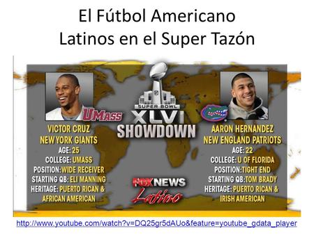 El Fútbol Americano Latinos en el Super Tazón
