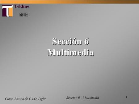 1 Curso Básico de C.I.O. Light Sección 6 Multimedia Sección 6 - Multimedia.