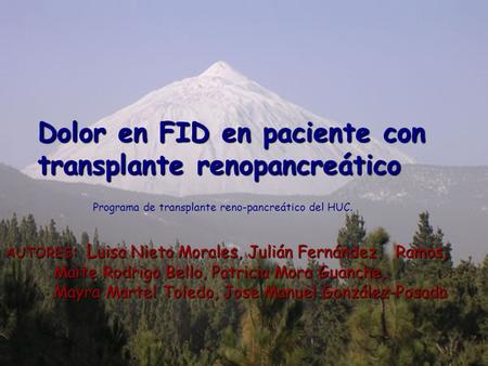 Dolor en FID en paciente con transplante renopancreático