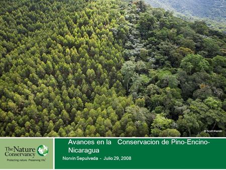Avances en la Conservacion de Pino-Encino- Nicaragua