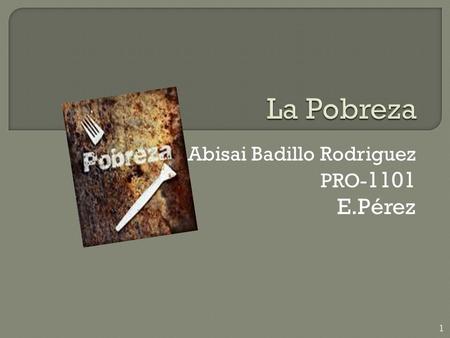 Abisai Badillo Rodriguez PRO-1101 E.Pérez