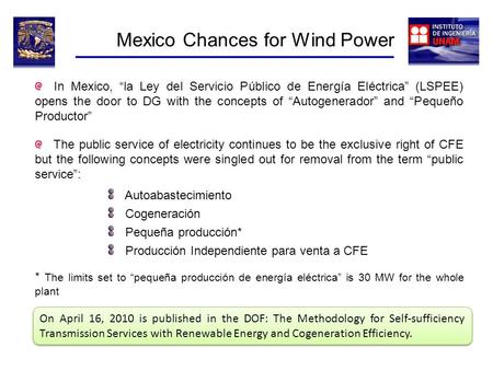 Mexico Chances for Wind Power