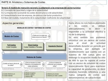 PARTE III. Modelos y Sistemas de Costes