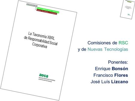 Comisiones de RSC y de Nuevas Tecnologías Ponentes: Enrique Bonsón Francisco Flores José Luís Lizcano.