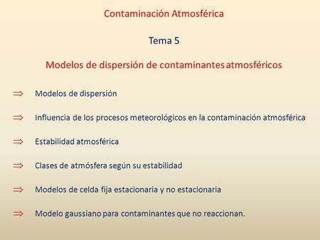Contaminación Atmosférica Tema 5