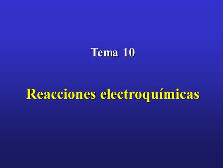 Reacciones electroquímicas