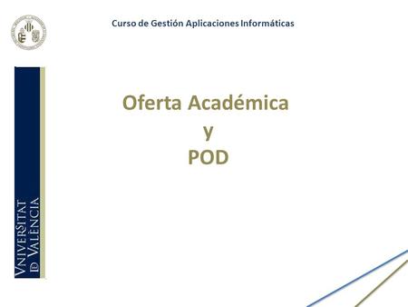 Oferta Académica y POD Curso de Gestión Aplicaciones Informáticas.