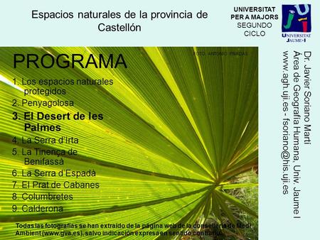 Espacios naturales de la provincia de Castellón