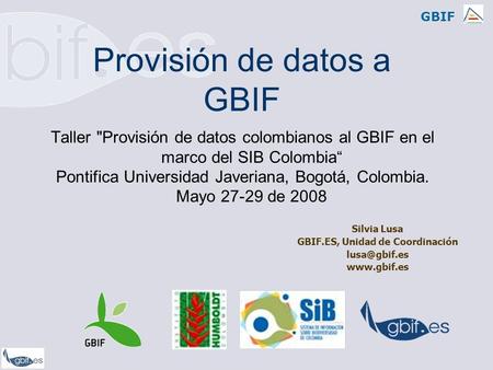 Provisión de datos a GBIF