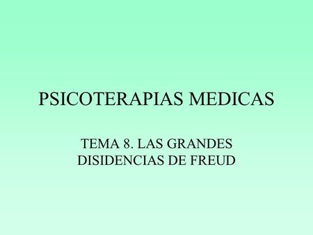 PSICOTERAPIAS MEDICAS