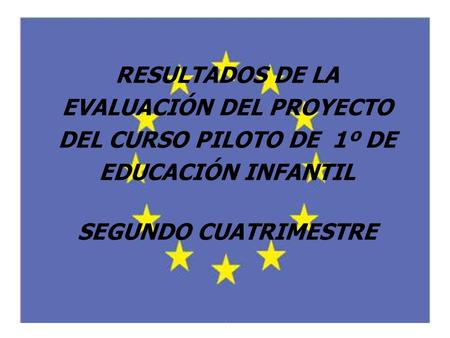 RESULTADOS DE LA EVALUACIÓN DEL PROYECTO DEL CURSO PILOTO DE 1º DE EDUCACIÓN INFANTIL SEGUNDO CUATRIMESTRE.