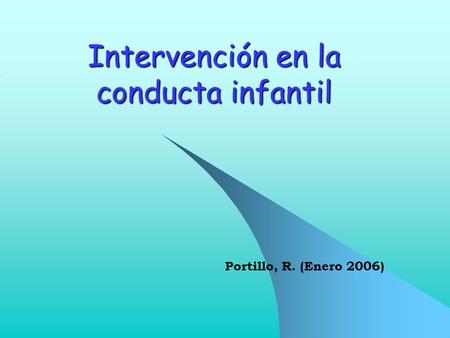 Intervención en la conducta infantil
