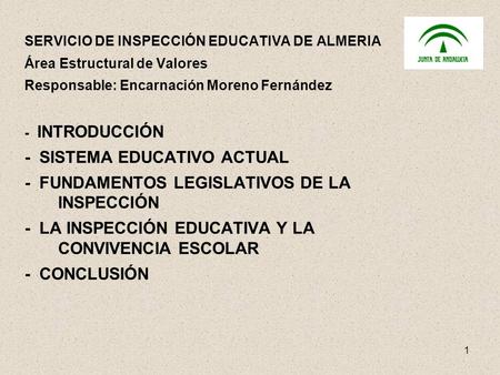 - SISTEMA EDUCATIVO ACTUAL - FUNDAMENTOS LEGISLATIVOS DE LA INSPECCIÓN