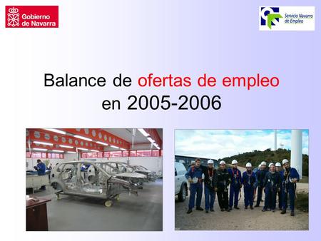Balance de ofertas de empleo en 2005-2006. Ofertas de Empleo 2003 / 2006 (*) Nº de empresas que presentaron ofertas de empleo al SNE: Año 2003 1.627 Año.