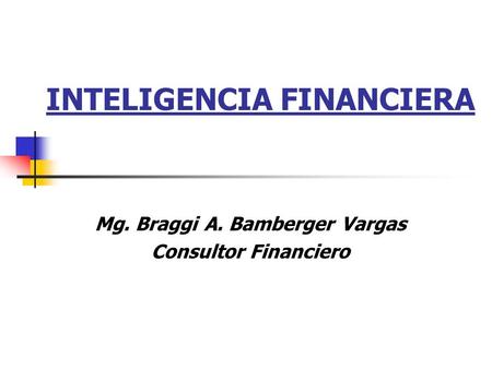 INTELIGENCIA FINANCIERA