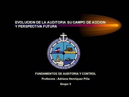 FUNDAMENTOS DE AUDITORIA Y CONTROL Profesora : Adriana Henríquez Piña
