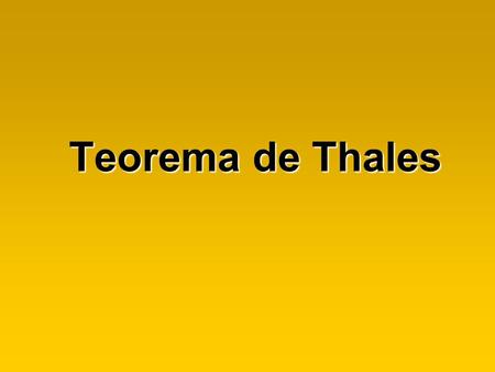 Teorema de Thales.