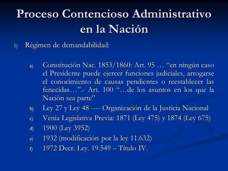 Proceso Contencioso Administrativo en la Nación
