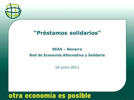 “Préstamos solidarios” Red de Economía Alternativa y Solidaria